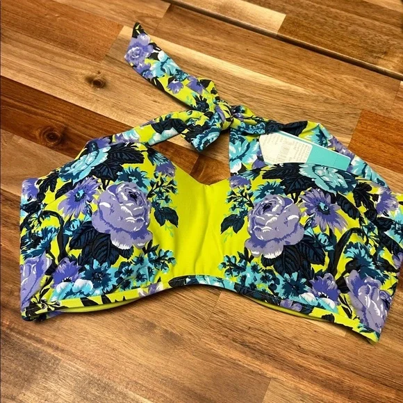 Sea Folly Bella Rose Saps Halter Bustier and Hipster Bikini Set US size 10 - Picture 7 of 9